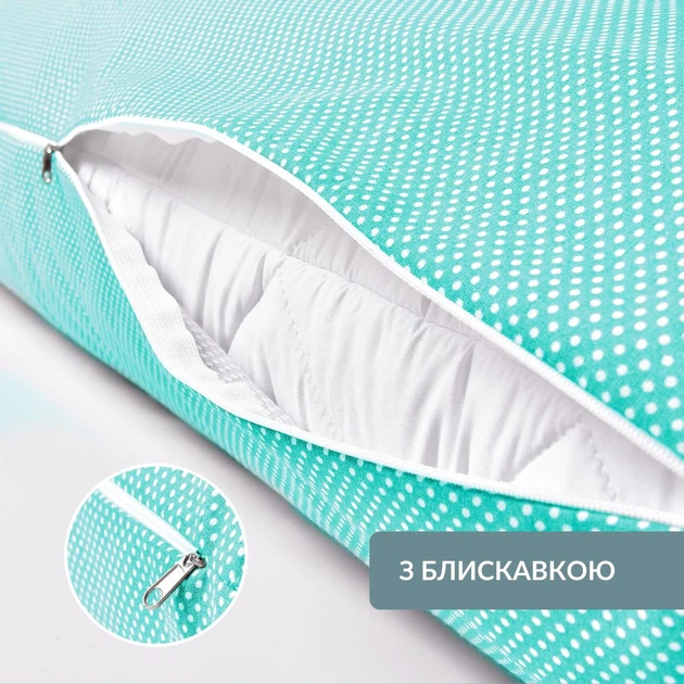 Подушка длинная IDEIA 40x140 - Nordic Comfort Plus для сна и отдыха с молнией и наволочкой Мята - Фото 6 Подушка длинная IDEIA 40x140 - Nordic Comfort Plus для сна и отдыха с молнией и наволочкой Мята - изображение 6