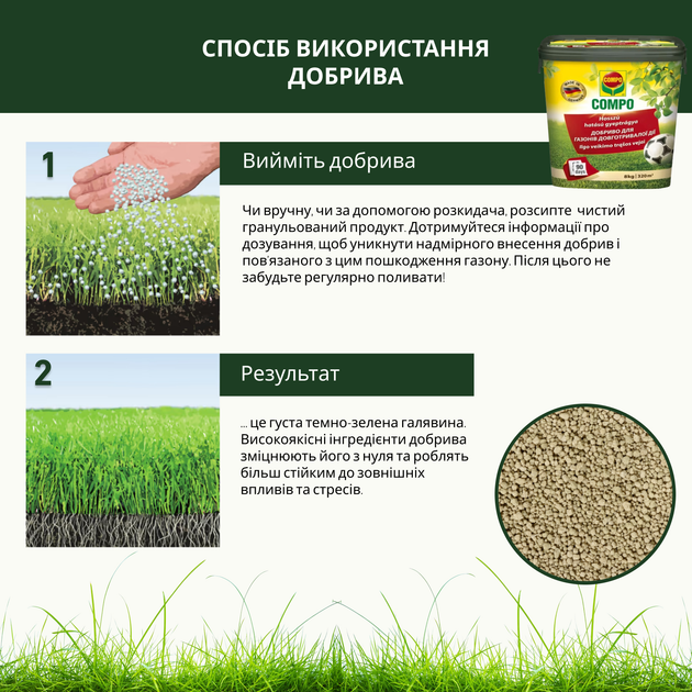 Удобрение Compo для газонов 8 кг (3147) - изображение 7