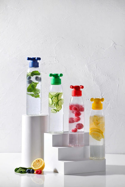  Butelka szklana Benetton 500 ml Niebieska (BE-0798-BL) - obraz 7