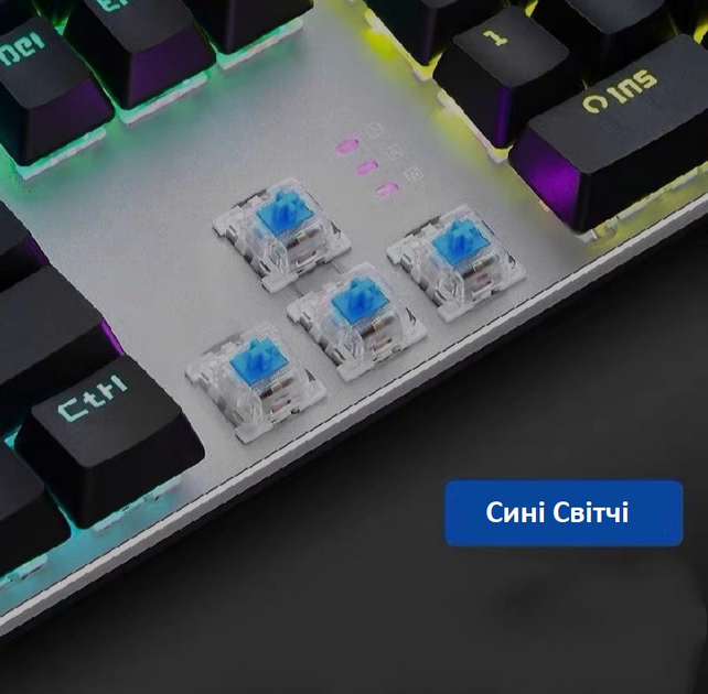 Клавіатура ігрова Механічна Дротова Philips SPK 8404 з RGB-підсвічуванням Anti Ghosting (Blue Switch) - зображення 8
