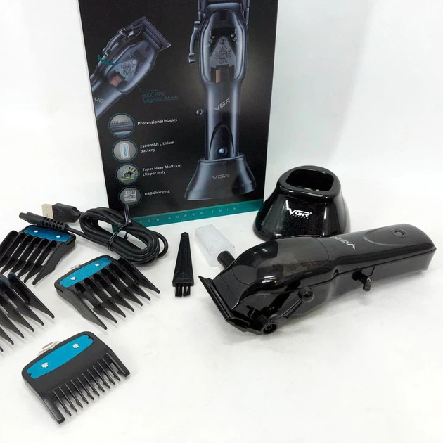 Машинка для стриження волосся VGR Hair Clipper V-653 Voyager, бездротова електробритва, для дому - зображення 3