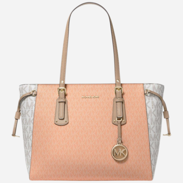 Сумка шопер жіноча Michael Kors 30S0GV6T2B-838 Коралова зі світло-сірим (194900556627) - зображення 1