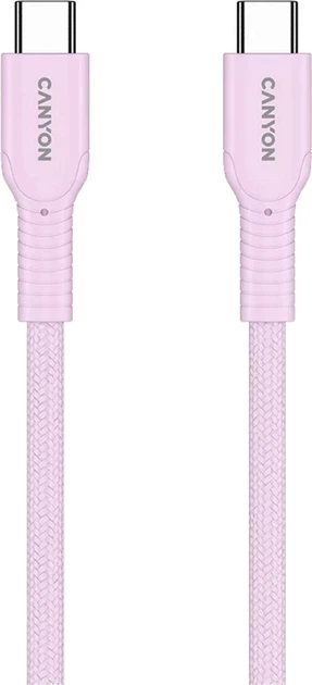 Kabel Canyon OnWire 60CL C-C 60W COLOR Braided 1 m Pink (CND-CCAP60AB10PK) - obraz 3