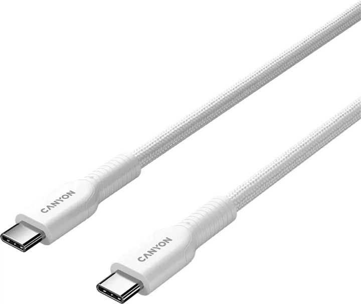 Kabel Canyon OnWire 60CL C-C 60W COLOR Braided 1 m White (CND-CCAP60AB10W) - obraz 2