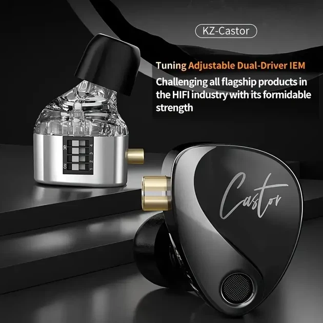 KZ Castor Bass (Micro, Tuning Switches) – In-Ear Monitor навушники з подвійними драйверами та тумблерами налаштування для Hi-Fi звуку з глибоким басом - зображення 3