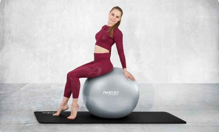 Piłka Neo Sport do cwiczen 75 cm ns 952 srebrna (5903890606220) - obraz 6