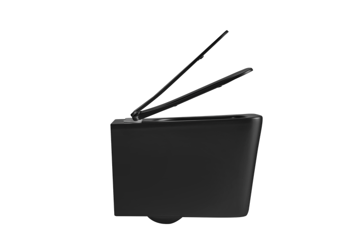 Подвесной унитаз Mixxus Premium Quadro-0302-R Black 530x360x365mm, система смыва RIMLESS (MP6455) - изображение 4