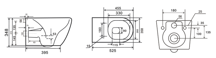 Унітаз підвісний Mixxus Premium ELLIPSE-0309-T1 GRAY 530x360x350mm система змиву TORNADO 1.0 (MP6655) - изображение 2