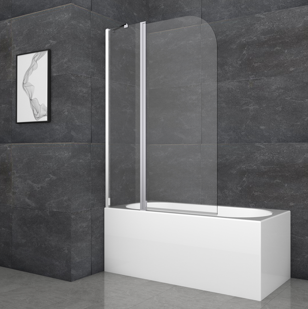Шторки стеклянные на ванну Koer SR BS03-95x140-TR-01 прозрачное стекло 6мм, хром (KR5402) - изображение 9