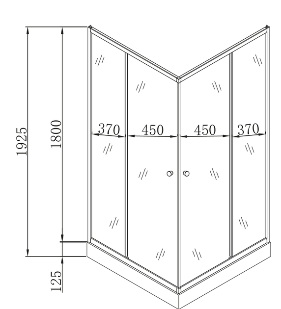 Душова кабіна з низьким піддоном MIXXUS CUBIC SCT01-90x90x195-TR прозоре скло 4 мм Graphite (MI6905) - зображення 5