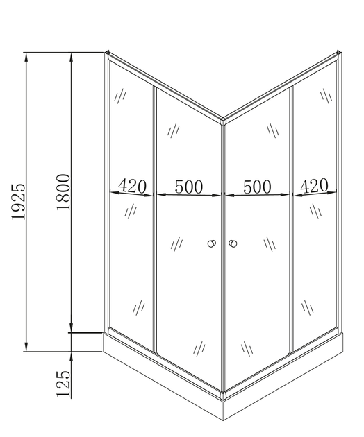 Душова кабіна з низьким піддоном MIXXUS CUBIC SCT01-100x100x195-FB матове скло 4 мм Chrome (MI6904) - зображення 4