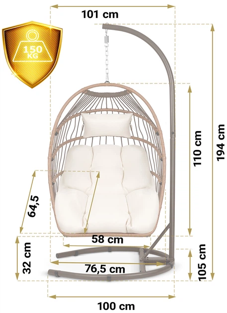 Fotel ogrodowy wiszący Sofotel Luisiana (290401) - obraz 4