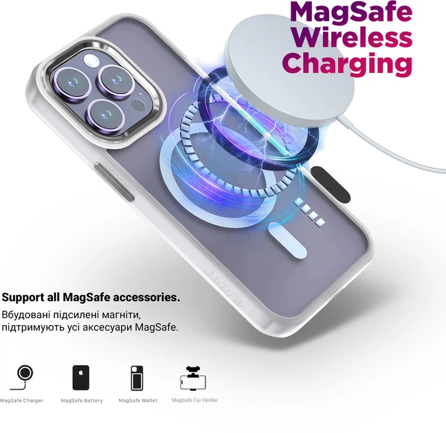 Чехол для смартфона ArmorStandart Unit MagSafe для Apple iPhone 14 Pro Matte Clear Silver (ARM70437) - Фото 3 Чехол для смартфона ArmorStandart Unit MagSafe для Apple iPhone 14 Pro Matte Clear Silver (ARM70437) - изображение 3