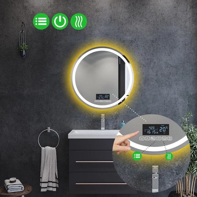 LED-зеркало 70x70см, с Smart-блоком и подогревом, модель Amica (Amica197) - изображение 2