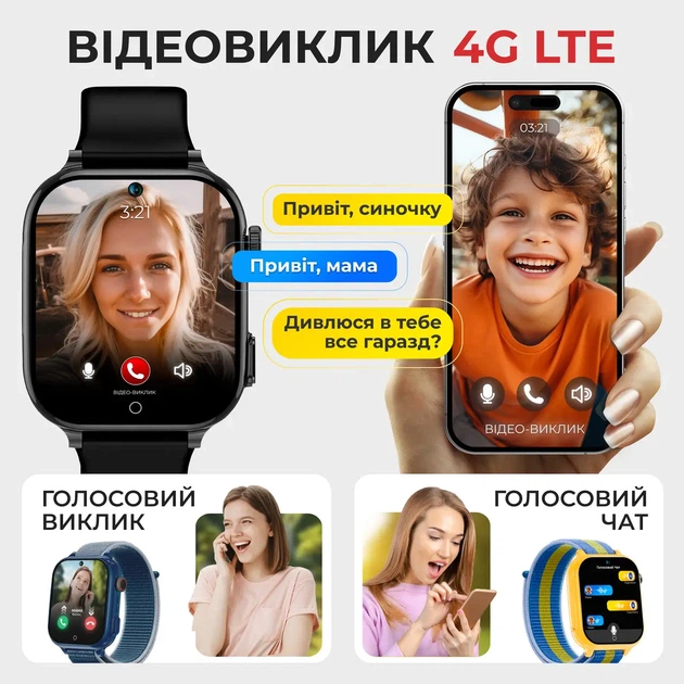 Детские смарт-часы Jetix G100 Black / Blue / Yellow-Blue (G100-B-RA) - изображение 7