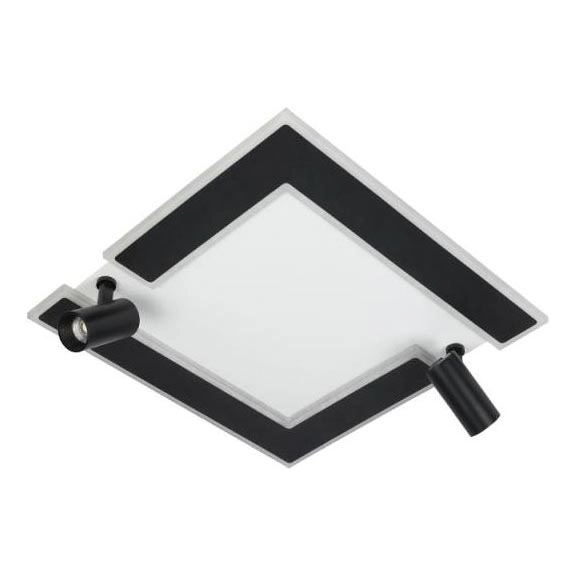 Керована світлодіодна люстра CONSUL 80W S 2LR WHITE/BLACK Esllse 3000-6500К 500-7000Lm квадратна + пульт 480×480×125мм - зображення 6