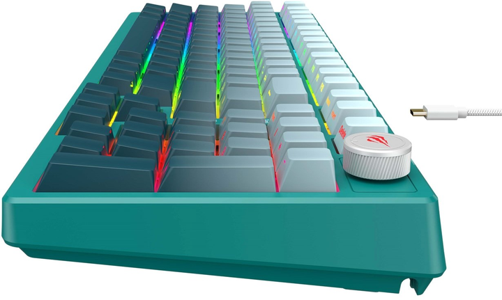 Клавіатура дротова Havit KB899L USB Teal (6939119013653) - зображення 5