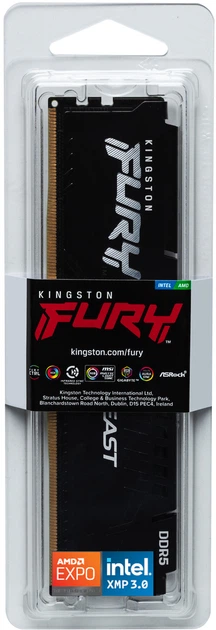 Pamięć RAM Kingston Fury DDR5-5600 65536MB PC5-44800 Beast 2Rx8 Black (740617350111) - obraz 5