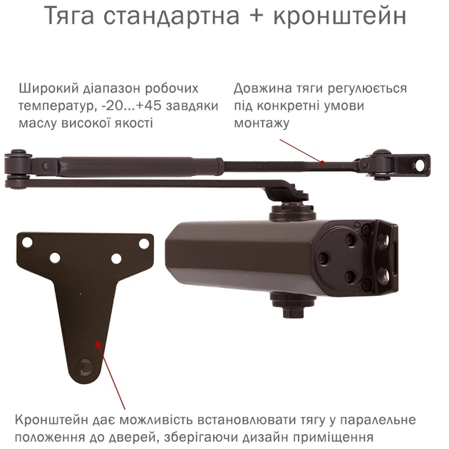 Доводчик RYOBI D-2055V DARK_BRONZE BC UNIV_ARM до 100 кг - изображение 2