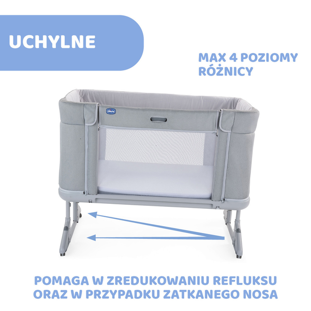 Дитяче ліжечко Chicco Next2Me Forever Ash Grey Cross Collection 3 в 1 Світло-Сіре (8058664165056) - зображення 9