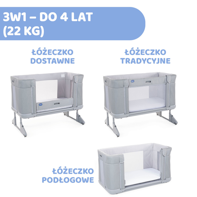 Дитяче ліжечко Chicco Next2Me Forever Ash Grey Cross Collection 3 в 1 Світло-Сіре (8058664165056) - зображення 10