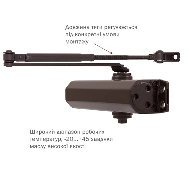 Дотягувач RYOBI D-1554 DARK_BRONZE до 80 кг 1100 мм - Фото 2 Дотягувач RYOBI D-1554 DARK_BRONZE до 80 кг 1100 мм - зображення 2
