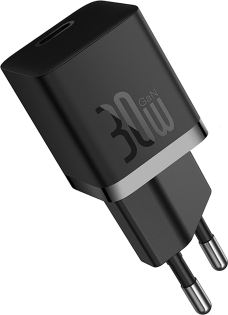 Зарядний пристрій Baseus GaN5 Fast Charger 1C 30W EU + Data Cable Type-C to Typ-C 100W Black (P10110902113-00) - зображення 2