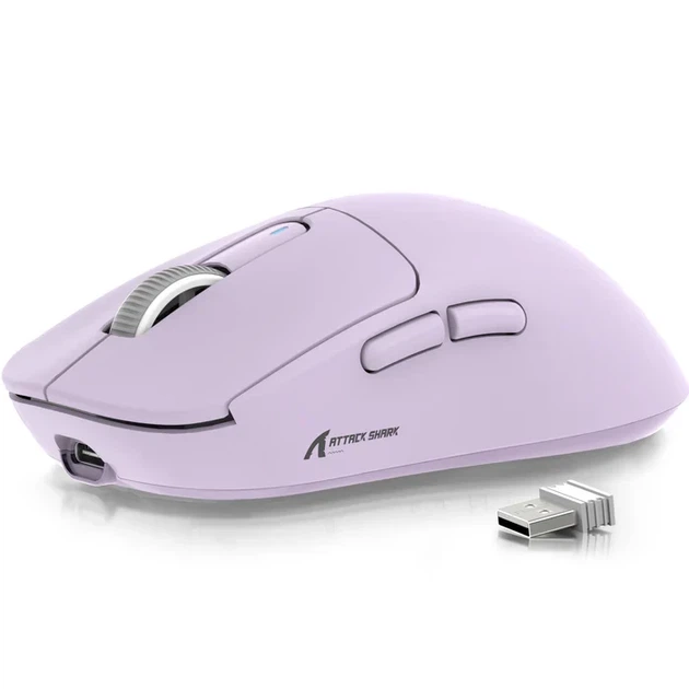 Игровая мышка Attack Shark X3 Wireless фиолетовая (PAW3395) - профессиональное оружие геймера! - Фото 2 Игровая мышка Attack Shark X3 Wireless фиолетовая (PAW3395) - профессиональное оружие геймера! - изображение 2
