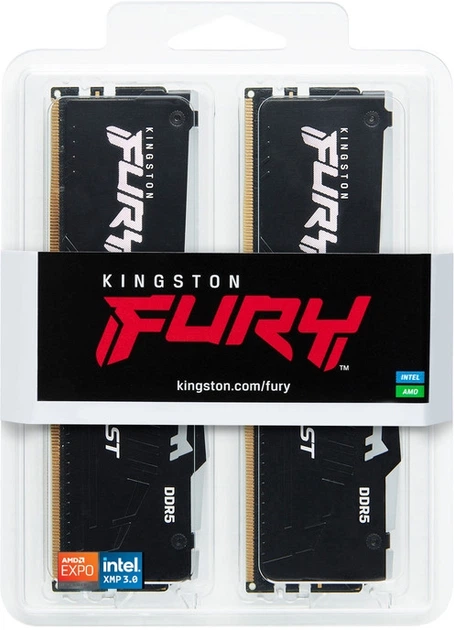 Pamięć RAM Kingston Fury DDR5-5200 65536MB PC5-41600 (Kit of 2x32768) Beast RGB 1Rx8 Black (KF552C40BB2AK2-64) - obraz 5