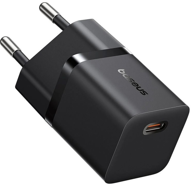 Зарядний пристрій Baseus GaN5 Fast Charger 1C 25W EU + Data Cable Type-C to Typ-C 100W Black (P10110909113-01) - зображення 2