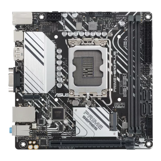 Материнська плата ASUS PRIME H610I-PLUS-CSM, LGA1700, DDR5, HDMI, DisplayPort, VGA, Mini-ITX - зображення 2