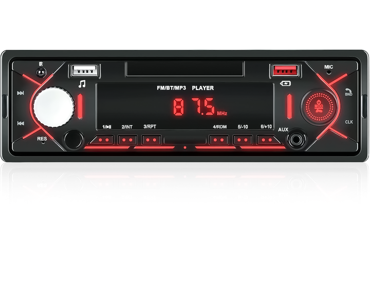Автомобильная магнитола Podofo-A3958 с Bluetooth, FM-радио, MP3-плеером, USB, AUX, стереозвуком, 1DIN, черная - изображение 2