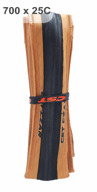 Покришка складна велосипедна CST CZAR C1406 DC2 high grip Foldable 28" (700x25C) слік коричневий корд 60 TPI (G0001354) 