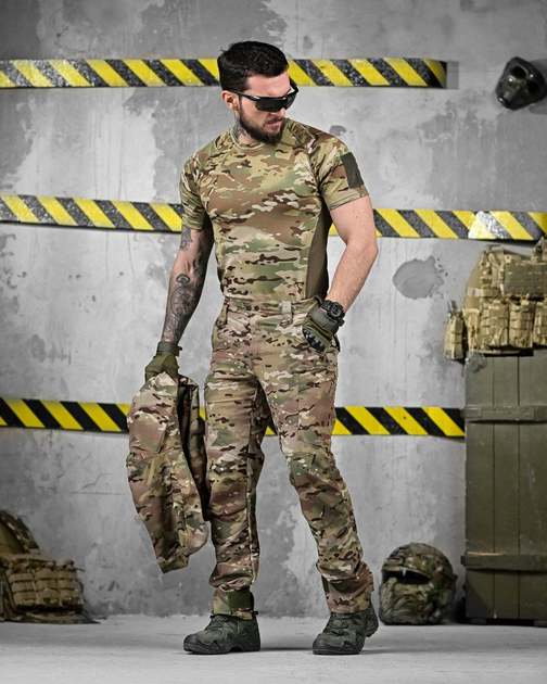 Тактический летний эластичный костюм 3 в 1 ветровка, штаны, футболка Combat Force Multicam L - изображение 5