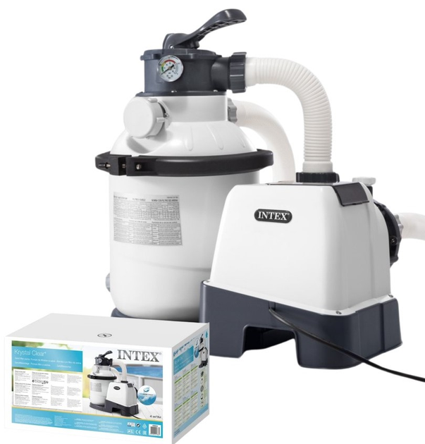 Pompa piaskowa filtrująca do basenów Intex 5700 l/h 26644 + 25 kg piasku (5903890606466) - obraz 2
