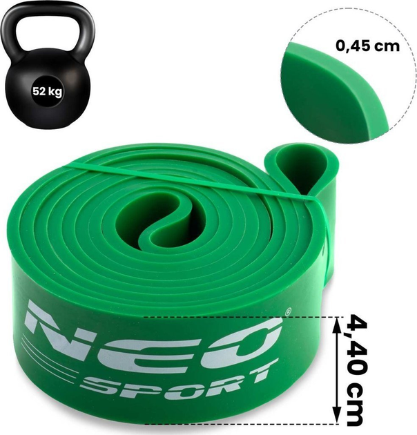 Стрічка Neo Sport для тренувань опірна ns 960 зелена (5903890617264) - зображення 4