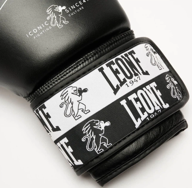 Боксерские перчатки Leone GN208 Iconic 10 унций Black (бинты 4 м в комплекте) (GN208_Black_10oz) - изображение 8