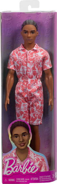 Lalka Mattel Barbie Ken Fashionistas Warkoczyki Koralowy Komb 30 cm HYT99 (194735255702) - obraz 1
