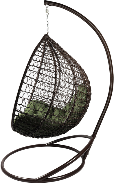 Подвесное кресло-кокон одинарное Home Rest 120 х 100 х 75 см Коричневое/Олива грин (952721247) 
