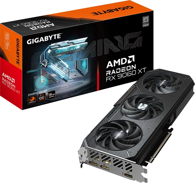 Видеокарта Gigabyte PCI-Ex Radeon RX 9060 XT Gaming OC 16G 16GB