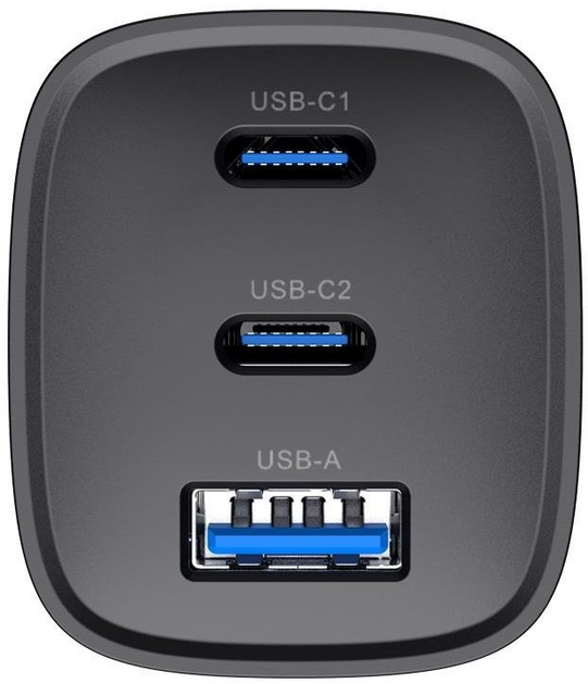 Ładowarka sieciowa Havit UC20 65W  EU USB-C+USB-C+USB-A Black (6939119067519) - obraz 2