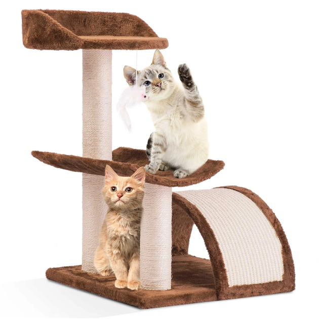 Кігтеточка для кота Pethaus 58 см коричнева DR-254 (5903890601348) - зображення 4