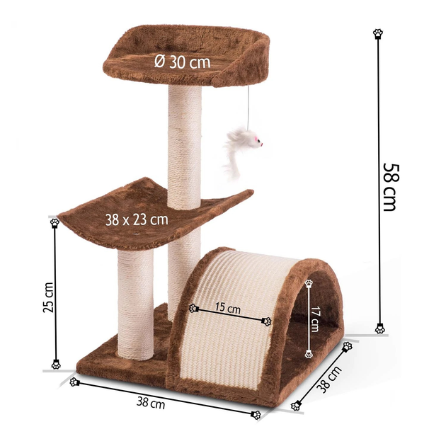 Кігтеточка для кота Pethaus 58 см коричнева DR-254 (5903890601348) - зображення 5