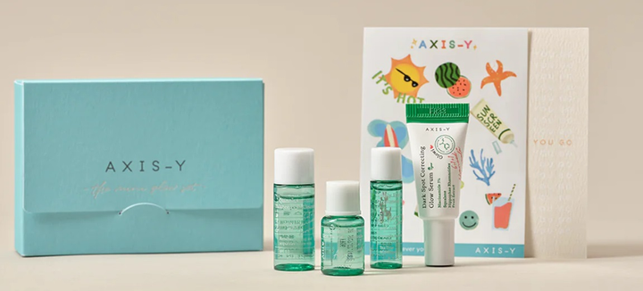 Zestaw do pielęgnacji twarzy Axis-Y Glow Quinoa One Step Balanced Żel do mycia twarzy Quinoa One Step Balanced 8 ml + Tonik do twarzy 5 ml + Ampułka do twarzy Artichoke Intensive Skin Barrier 5 ml + Serum do twarzy na przebarwienia 5 ml (8809634610058) - obraz 2