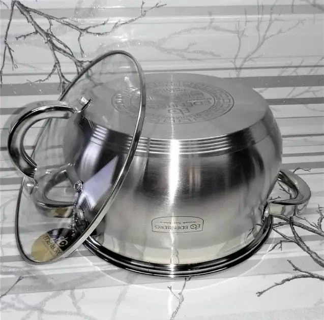 Каструля з нержавіючої сталі з кришкою Edenberg 6.5 л 24 см (EB-3727) - зображення 5