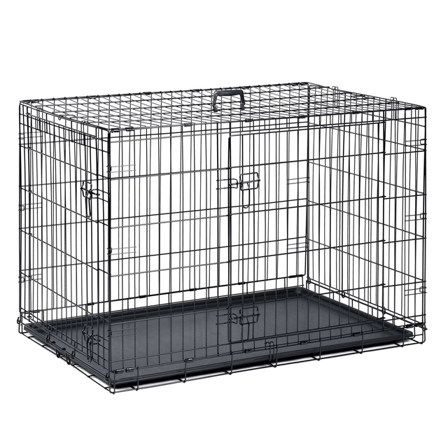 Klatka dla psa Pethaus rozmiar S 75.5 x 47.5 x 54 cm czarna PH-200 (5903890618773) - obraz 1