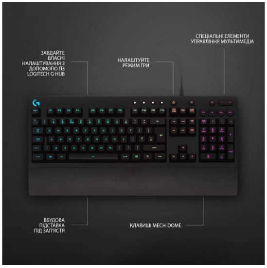 Клавіатура Logitech G213 Prodigy Gaming Keyboard (6772203) - изображение 4
