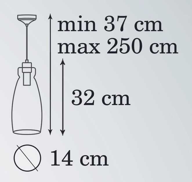 Світильник підвіс VETRO h=37/250 cм, d=14 см, 1*60Вт, Е-27, арт 58121 colorless - зображення 3