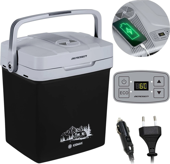 Холодильник туристичний Berdsen Icemax 26 л 12/230В Black (5903890628253) - зображення 2