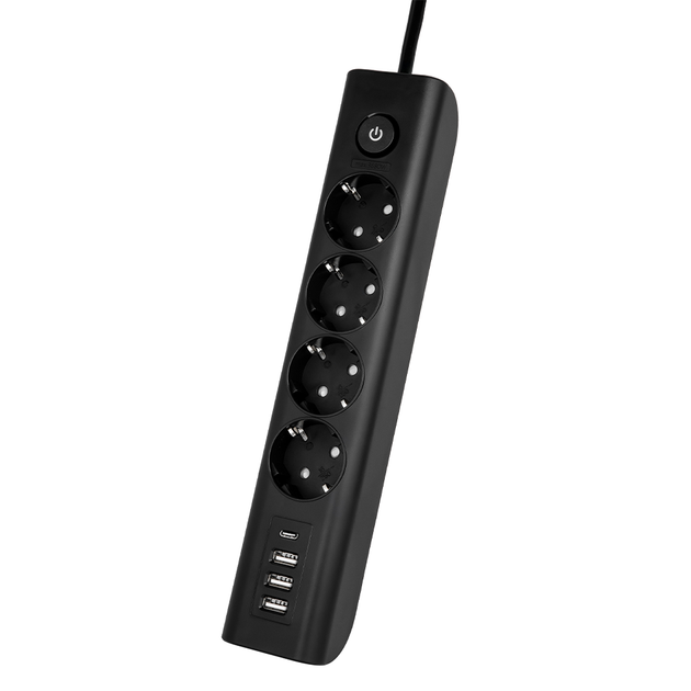 Мережевий фільтр Ultra PB70431 4 розетки 3 USB-А 1 USB-C 2.5 м - зображення 2